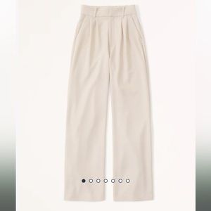 Abercrombie Tailored Wide Leg Pants M long cream